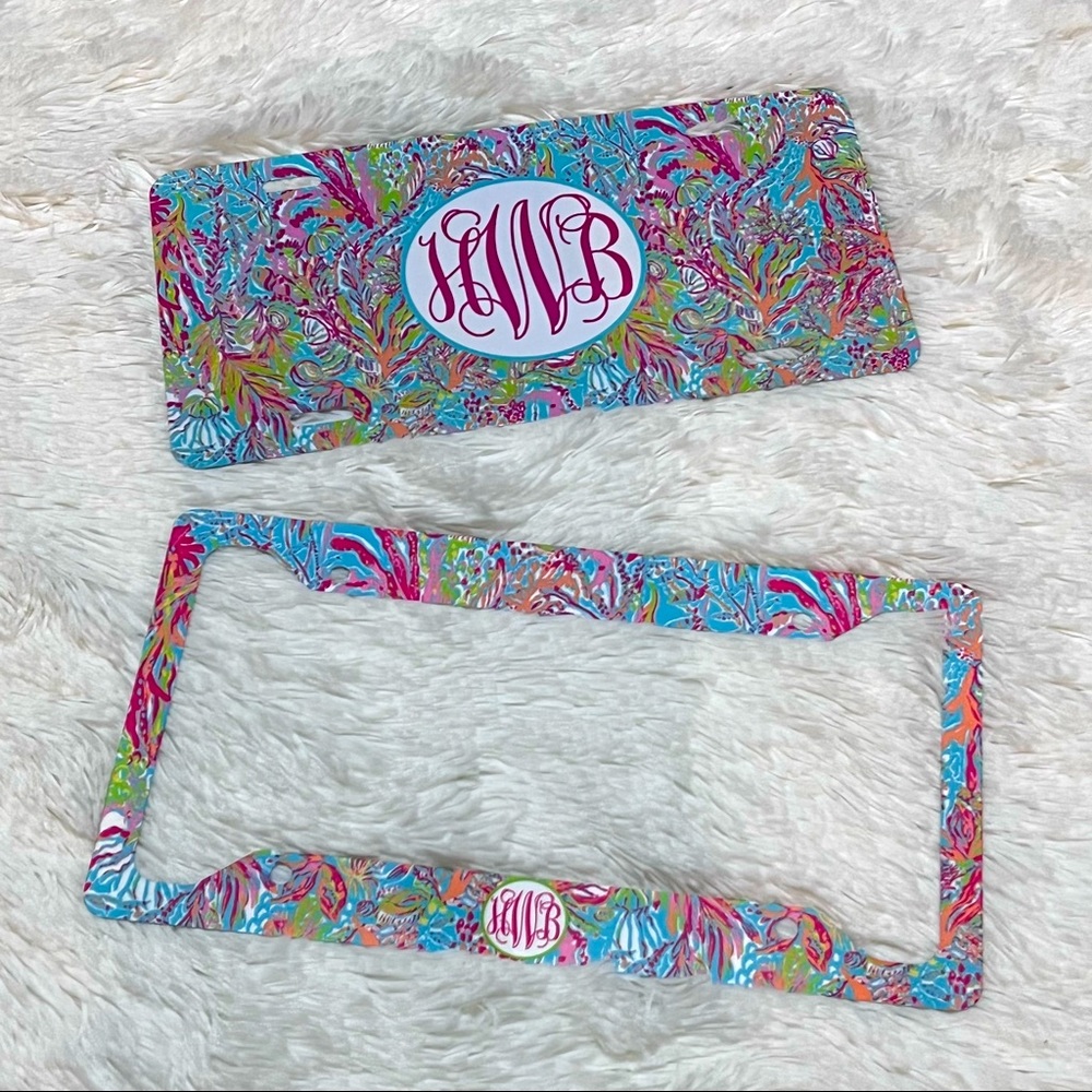 Lilly Pulitzer Car Tag and Frame